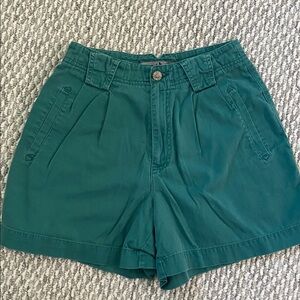 Vintage NY Line Teal Shorts with Button Detail